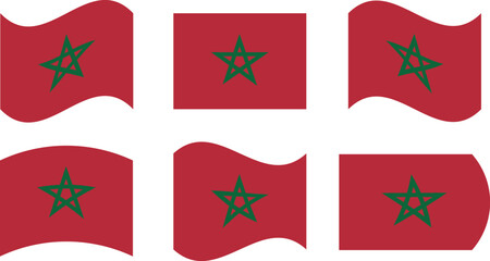 Set of 6 flags of morocco
