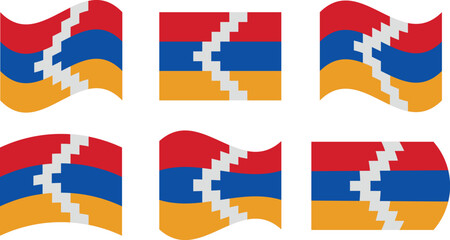 Set of 6 flags of nagorno kara