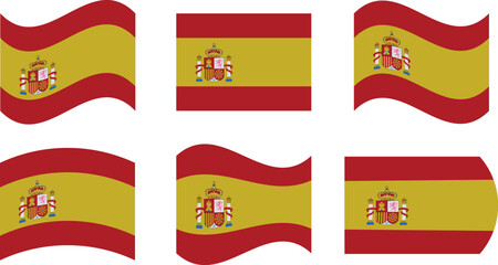 Set of 6 flags of spain