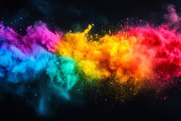 Fototapeta premium The background is an abstract color explosion with an abstract powder splattered background with a freeze action of color powder exploding/throwing color powder.