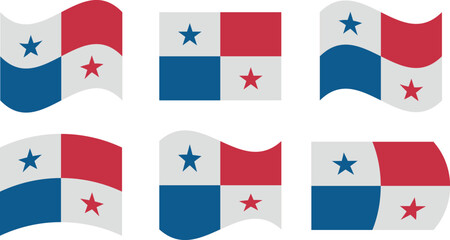 Set of 6 flags of panama