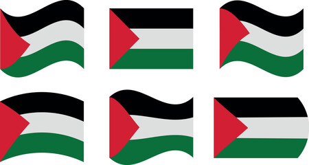 Set of 6 flags of palestine