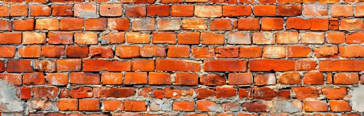 Obraz premium Old brick wall with panoramic view. Grunge stone texture.