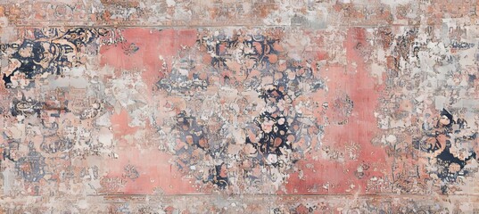 Obraz premium An old, rusty, worn patchwork theme tile background banner with old brown and gray rusted tiles.