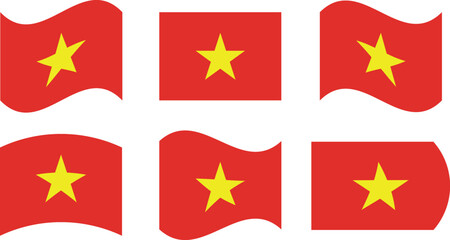 Set of 6 flags of vietnam