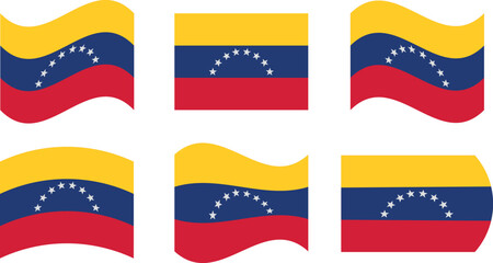 Set of 6 flags of venezuela