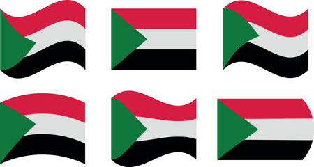 Set of 6 flags of sudan