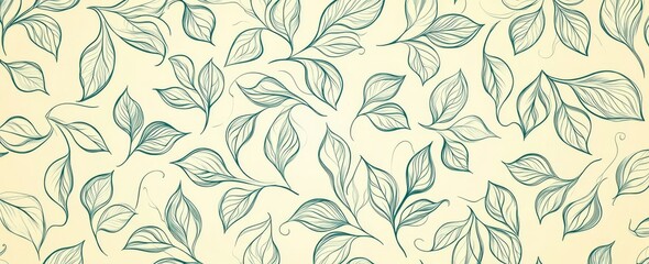 Art background with line-style silhouette of palm leaves. Wallpaper design, decor, print, textile, interior design.