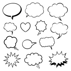 set of comic speech bubbles