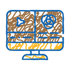 video color correction doodle icon sketch vector. video color correction sign. isolated symbol illustration