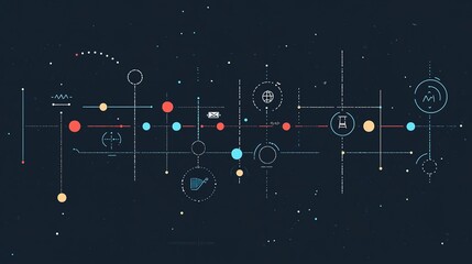 A simple and elegant timeline infographic with minimalistic icons and text, focusing on a clear and straightforward representation of key events