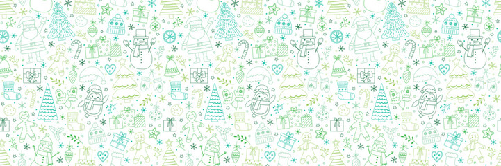 Cute Christmas pattern with colourful decorations. Wallpaper concept. Vector illustration