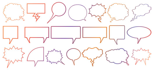 Bubble speech frame collection. Comic bubble speech icon bundle
