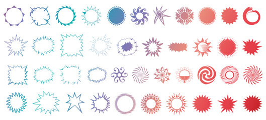 Blast shape icon bundle. Doodle comical shape collection