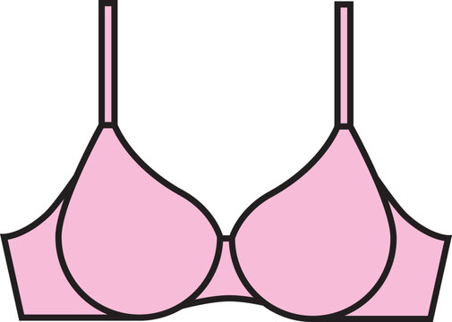 recommend clip art: Bra Pink color female Underwear icon.