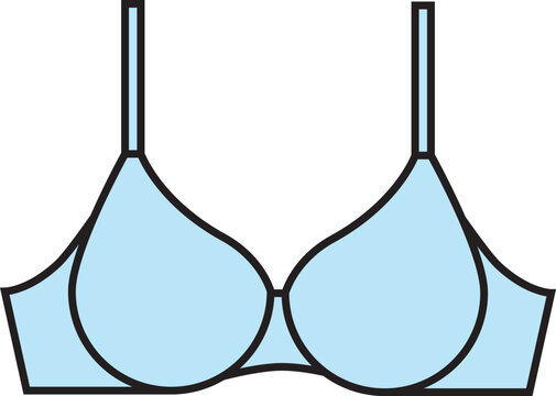 recommend clip art: Bra light Blue color female Underwear icon.