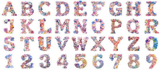 Alphabet flower pastel isolated 3d mockup without background using for all purpose.