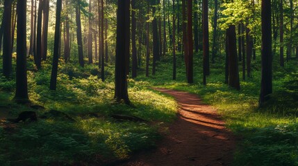 Obraz premium Grassy forest trees, Caucasus, Russia.
