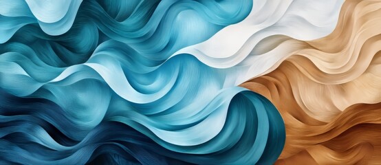 Obraz premium Modern waves background design with teal blue, very dark blue, and slate gray colors.