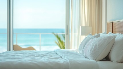 Serene Seaside Retreat: Luxurious Coastal Bedroom with Ocean View