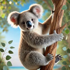 Fototapeta premium koala animal climb the tree