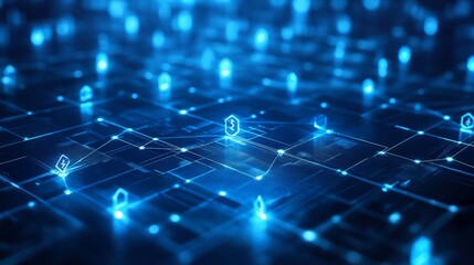 Obraz premium Blockchain network background
