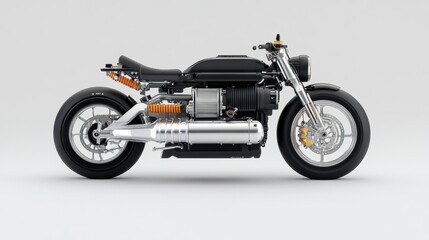 Fototapeta premium Modern Electric Motorcycle with Sleek Design