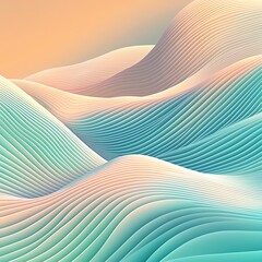 Abstract background with wavy lines in pastel blue and pink colors.
