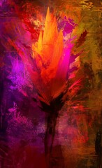 Fototapeta premium Modern gold floral oriental style background. Peony flower wallpaper design, oriental oriental line art with golden texture. Modern illustration.