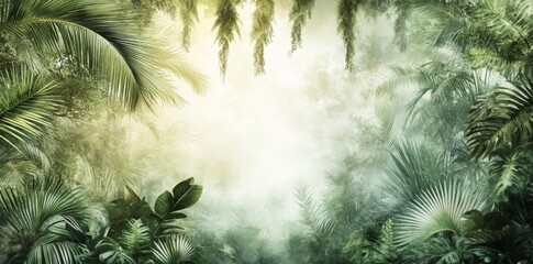 Light art drawing on a textural jungle background photo wallpaper while you're in the tropical jungle