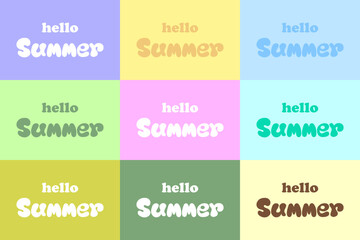 Hello summer banner. Horizontal poster, greeting card, header for website. Vector