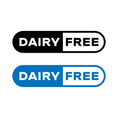dairy free food allergy product dietary label flat vector icon