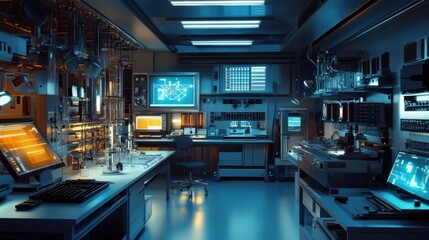 Laboratory with quantum research equipment