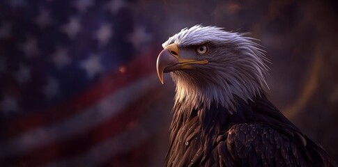 Fototapeta premium This is an abstract painting concept depicting the bald eagle, which is the national symbol of the United States of America.