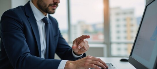 Business Approval Project Concept Checking and ticking off correct signs electronically in a document control list on a virtual screen by a businessperson