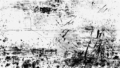 Obraz premium Black grunge aged weathered scratch texture effect PNG transparent background isolated graphic resource cutout. Patina, old vintage pattern