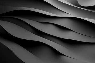 Fototapeta premium Black 3D panels on a minimal geometric background.