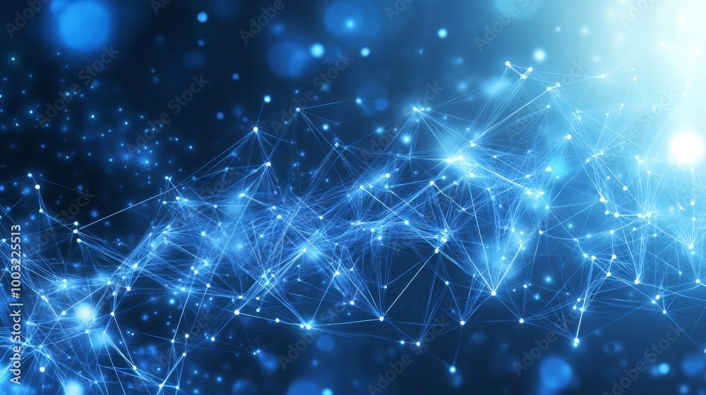 Poster Technology background with a network connection. Big data visualization. Rendering in 4K. This is a rather abstract technology background.