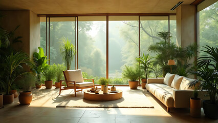 modern green living room background