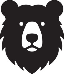 Simple bear head silhouette vector style icon

