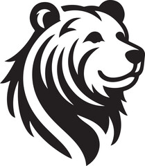 Simple bear head silhouette vector style icon
