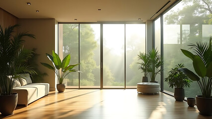 modern empty living room background