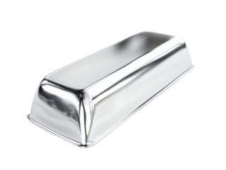 silver ingot bar, precious metal, physical stable investment PNG transparent background, isolated graphic resource cutout