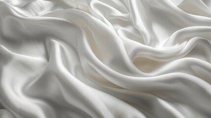Obraz premium White silk or satin luxury cloth texture. Soft elegant wavy fabric for abstract background