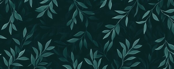 This abstract artwork background features tropical leaves in a blue color. It is suitable for wallpaper design, decor, print, and packaging.