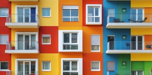 Fototapeta premium As seamless wallpaper, endless colorful doors are arranged in endless patterns