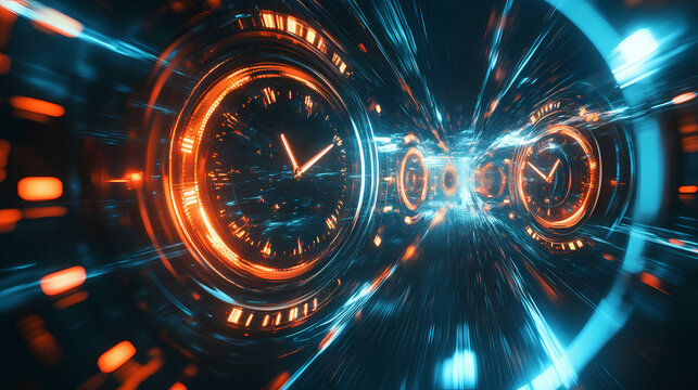 Abstract concept of warped space and time continuum. Time Warp. Illustration