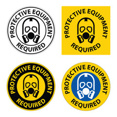 Safety Gear Required Sign Illustrations