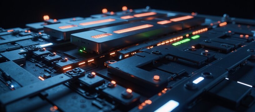 Futuristic Digital Design Glow-lit Network Server Image Glowing High Tech