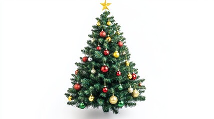 Obraz premium Whimsical Gingerbread Christmas Tree on a White Background: A Festive Celebration of New Year Cheer and Holiday Magic